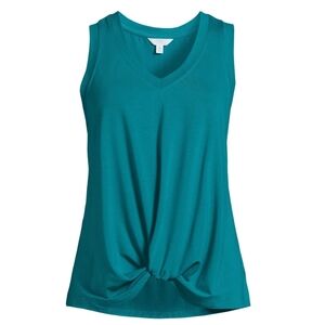Front Twist‎ Tank Top Teal Lagoon